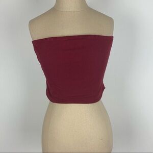 Active USA Maroon Cropped Tube Top
